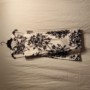 White and black cocktail dress